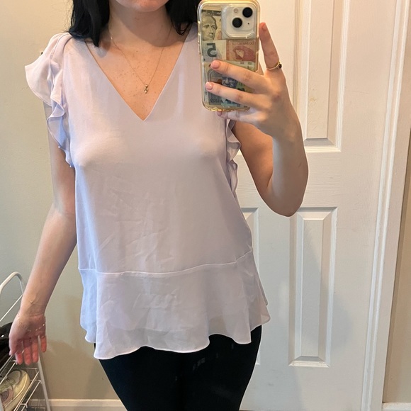 Michael lots purple puffy sleeve blouse - Picture 3 of 5